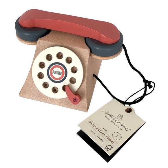 Hearth & Hand Wood Toy Rotary Phone - Picture 7 of 11